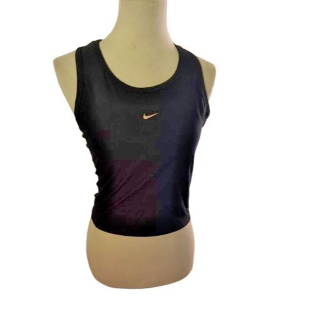 Nike Dri-FIT Black Racerback Crop Tank Top  with Built in Bra Women’s Size Large